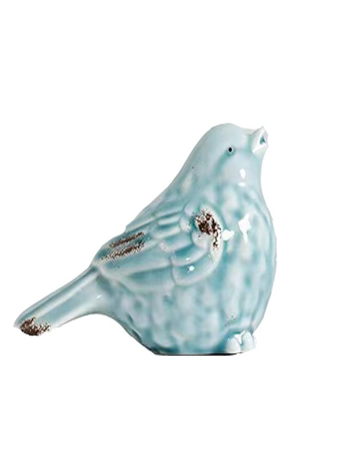 ALHBEJT Ceramic Birds Statues Home Decor Modern Style Decorative Ornaments Animal Figurines for Living Room Bedroom Home Office Cabinets (Light Blue A) - Image 1